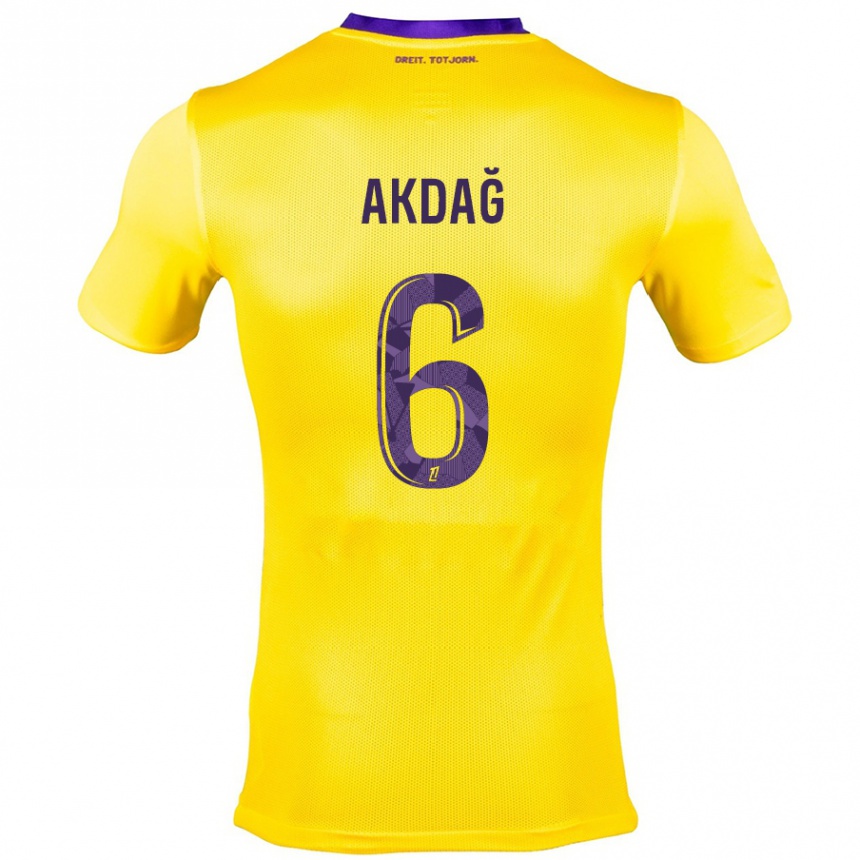 Kids Football Ümit Akdağ #6 Yellow Purple Away Jersey 2024/25 T-Shirt Nz