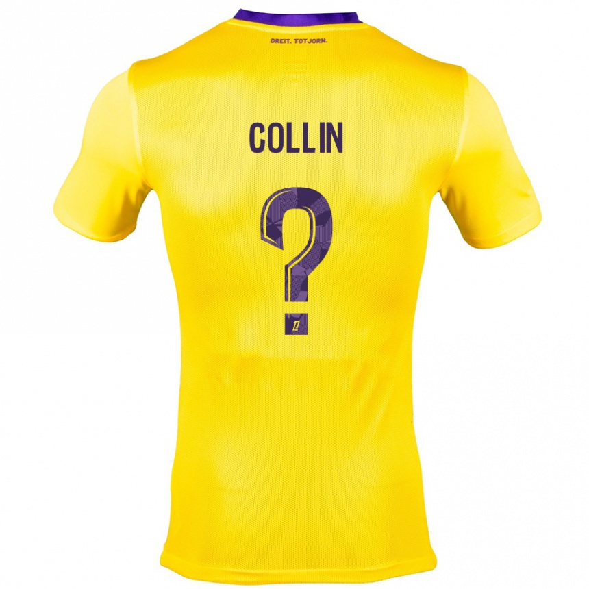 Kids Football Théo Collin #0 Yellow Purple Away Jersey 2024/25 T-Shirt Nz