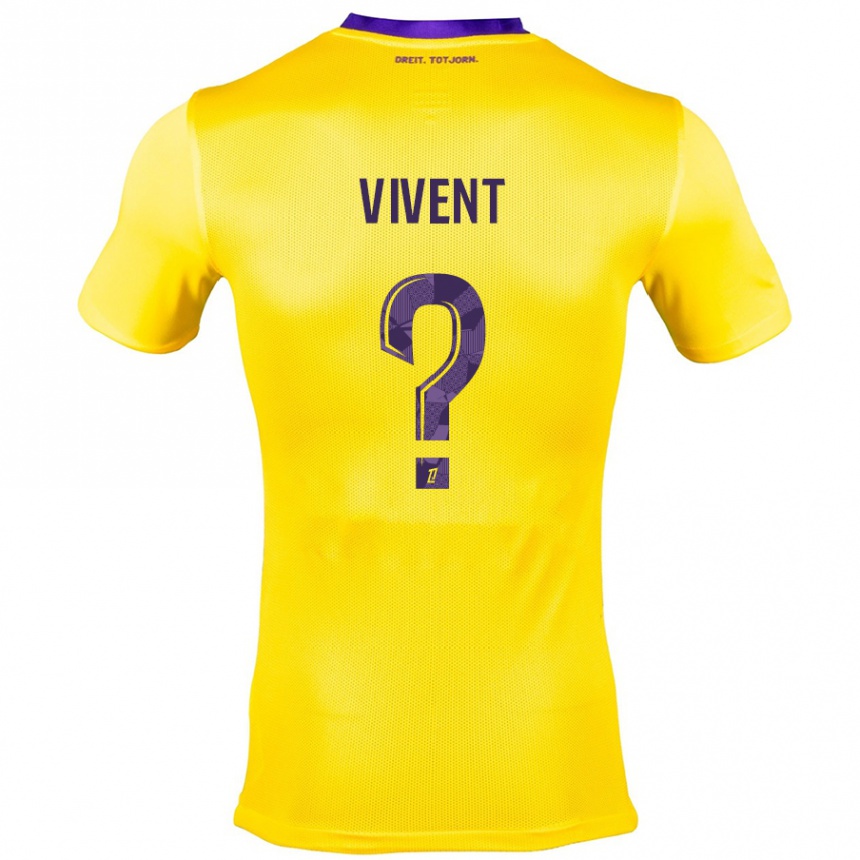 Kids Football Sacha Vivent #0 Yellow Purple Away Jersey 2024/25 T-Shirt Nz