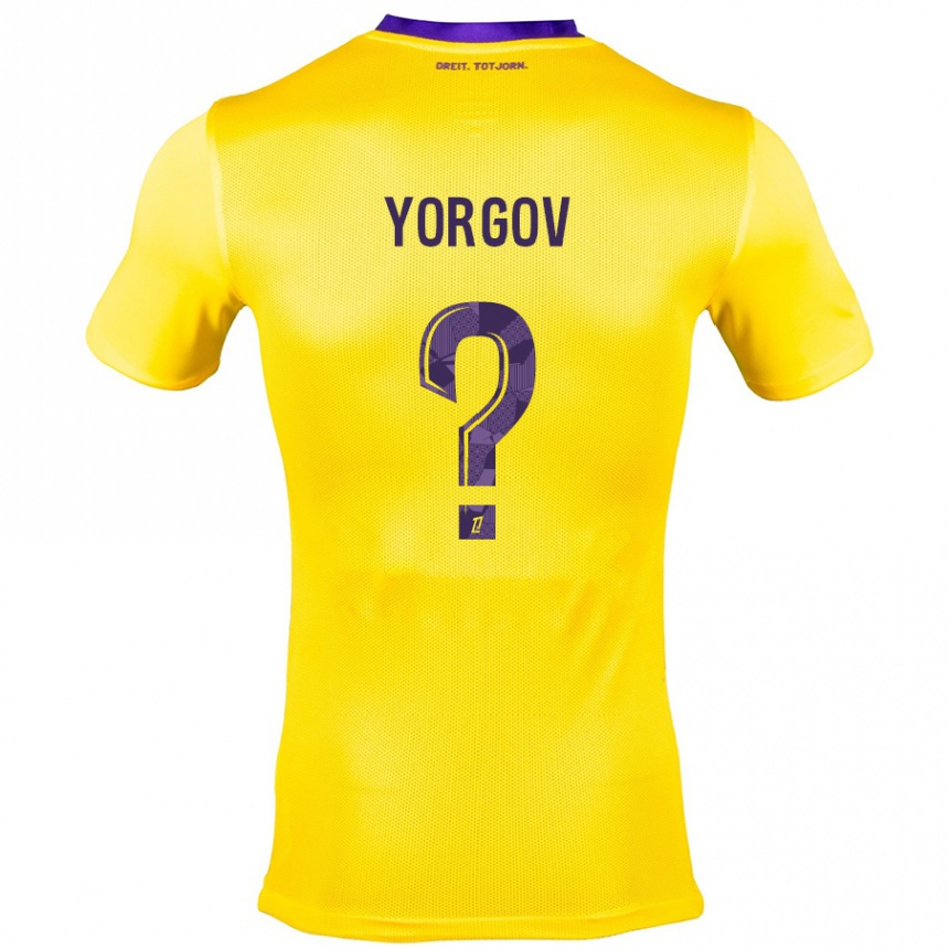 Kids Football Aleksandar Yorgov #0 Yellow Purple Away Jersey 2024/25 T-Shirt Nz