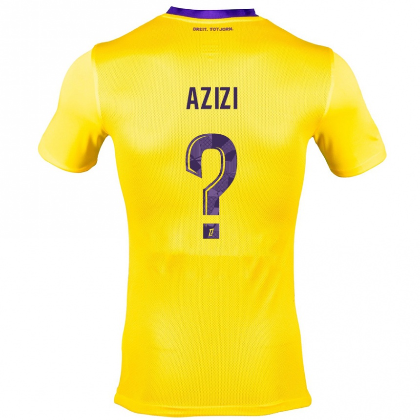 Kids Football Ilyas Azizi #0 Yellow Purple Away Jersey 2024/25 T-Shirt Nz