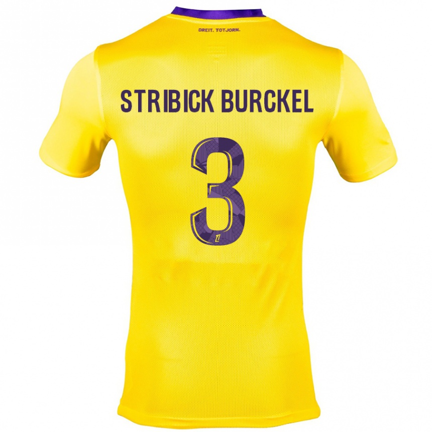 Kids Football Laetitia Stribick-Burckel #3 Yellow Purple Away Jersey 2024/25 T-Shirt Nz