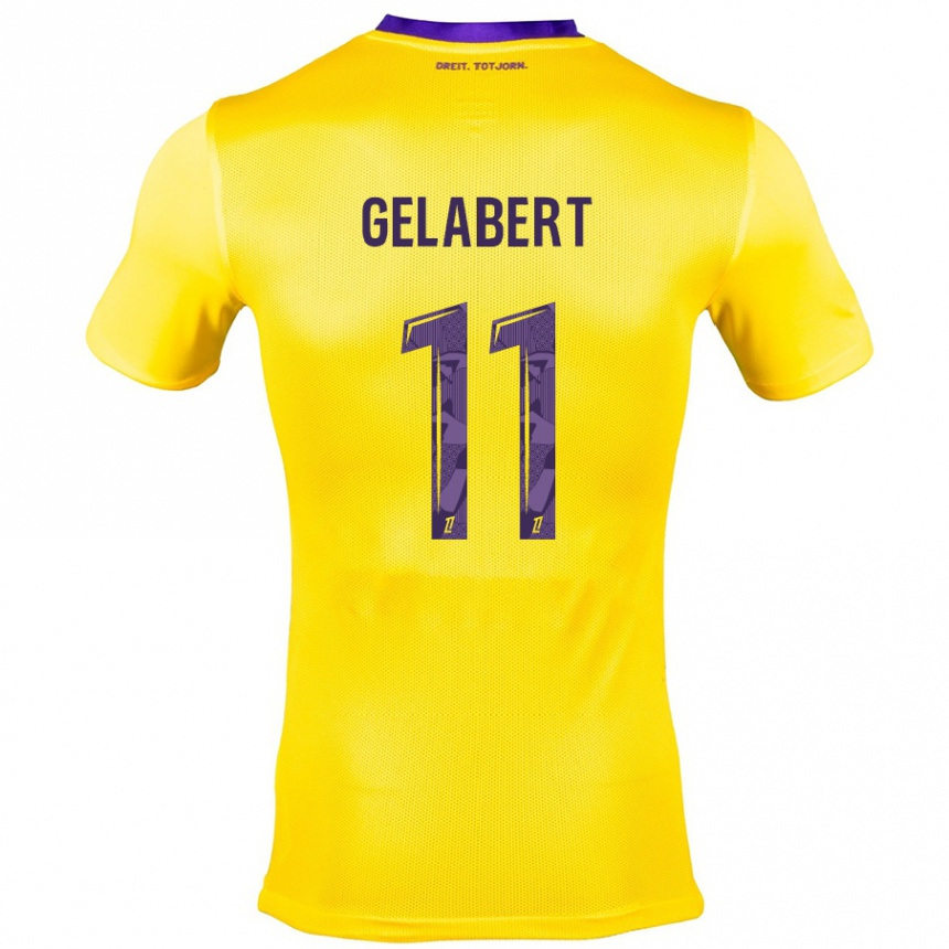 Kids Football César Gelabert #11 Yellow Purple Away Jersey 2024/25 T-Shirt Nz