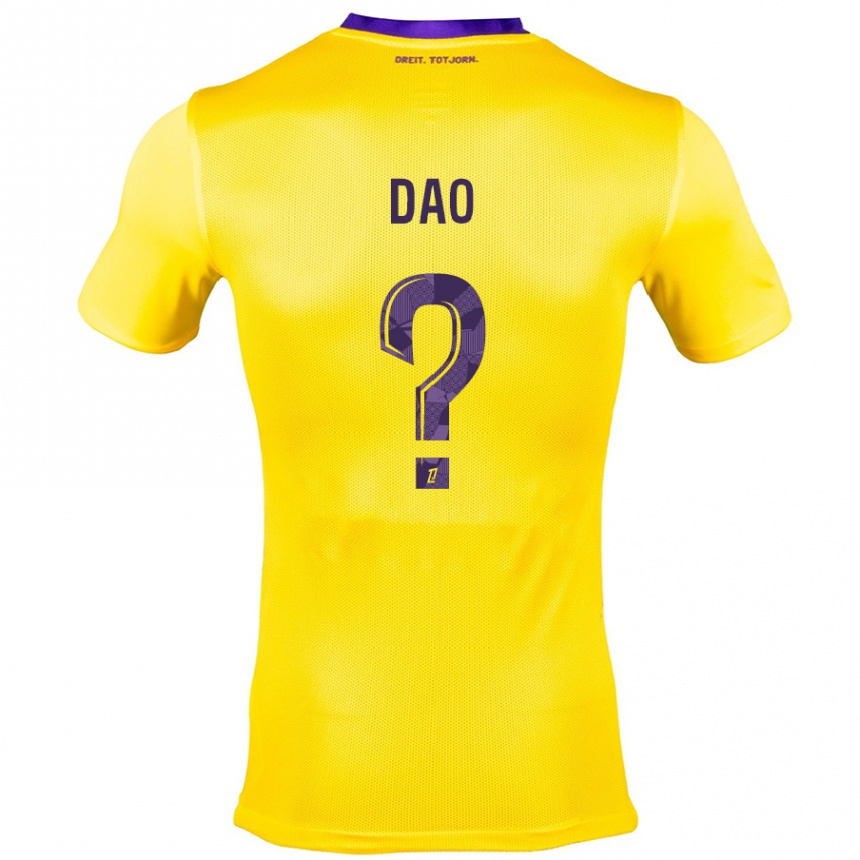 Kids Football Elyess Dao #0 Yellow Purple Away Jersey 2024/25 T-Shirt Nz