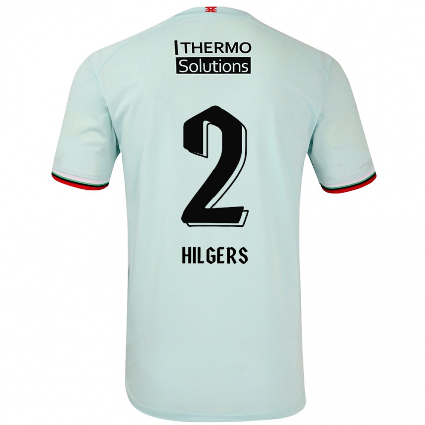 Kids Football Mees Hilgers #2 Light Green Away Jersey 2024/25 T-Shirt Nz