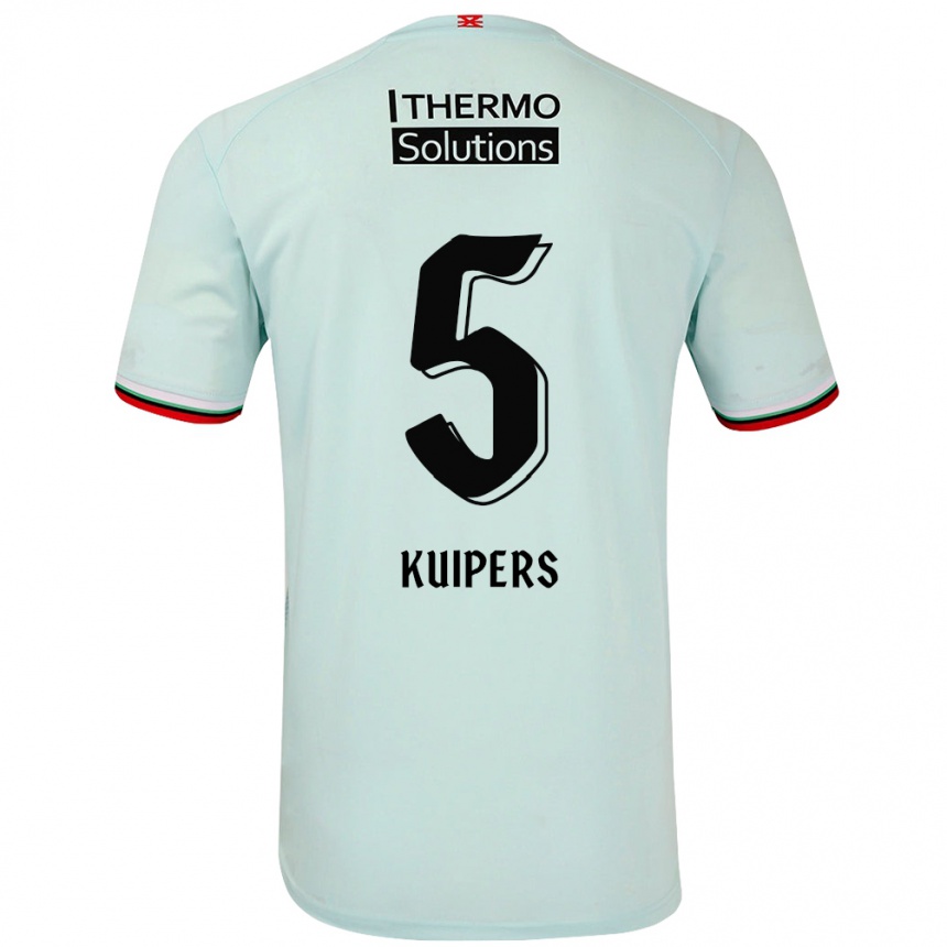 Kids Football Bas Kuipers #5 Light Green Away Jersey 2024/25 T-Shirt Nz