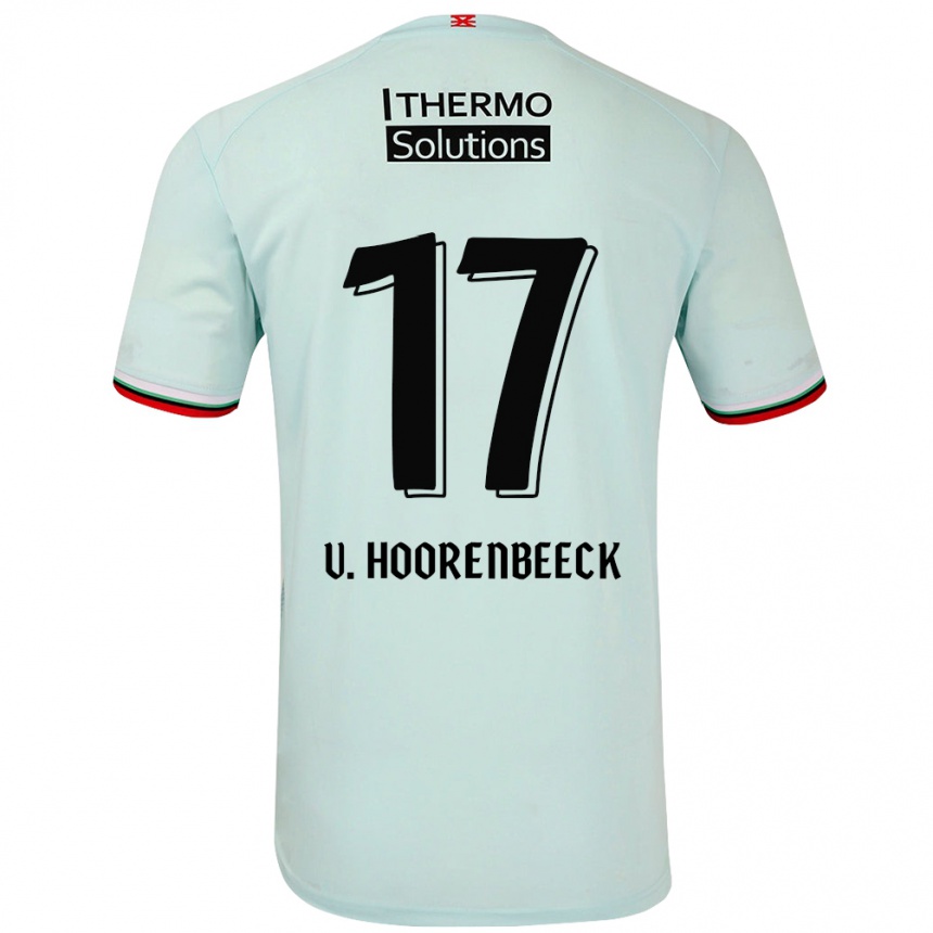 Kids Football Alec Van Hoorenbeeck #17 Light Green Away Jersey 2024/25 T-Shirt Nz