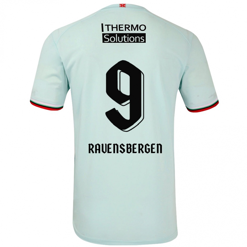 Kids Football Jaimy Ravensbergen #9 Light Green Away Jersey 2024/25 T-Shirt Nz