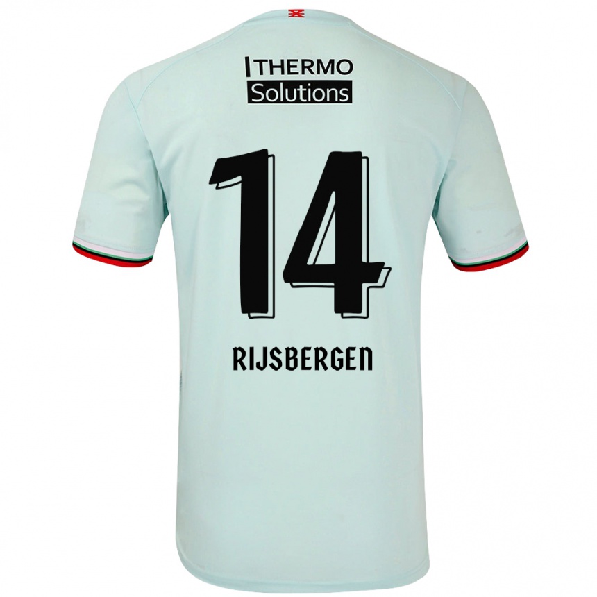 Kids Football Liz Rijsbergen #14 Light Green Away Jersey 2024/25 T-Shirt Nz