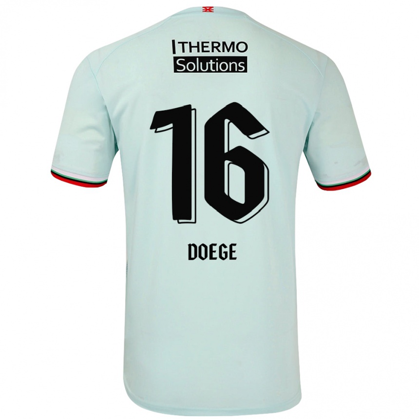 Kids Football Leonie Doege #16 Light Green Away Jersey 2024/25 T-Shirt Nz