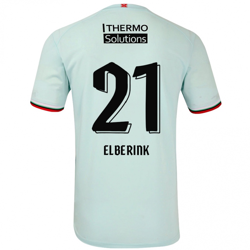 Kids Football Eva Oude Elberink #21 Light Green Away Jersey 2024/25 T-Shirt Nz