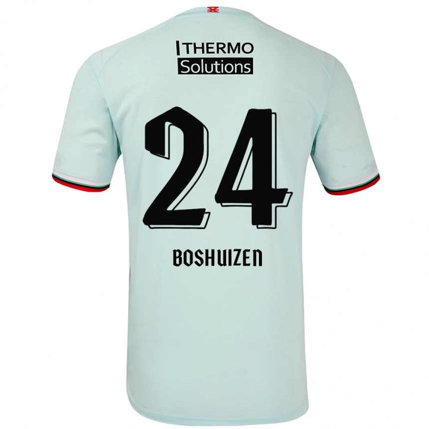 Kids Football Annouk Boshuizen #24 Light Green Away Jersey 2024/25 T-Shirt Nz