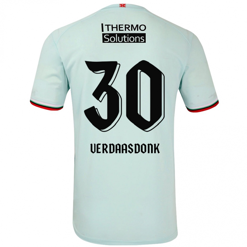 Kids Football Suus Verdaasdonk #30 Light Green Away Jersey 2024/25 T-Shirt Nz