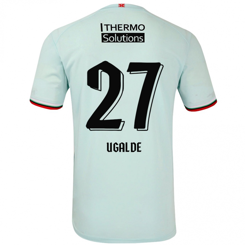 Kids Football Manfred Ugalde #27 Light Green Away Jersey 2024/25 T-Shirt Nz