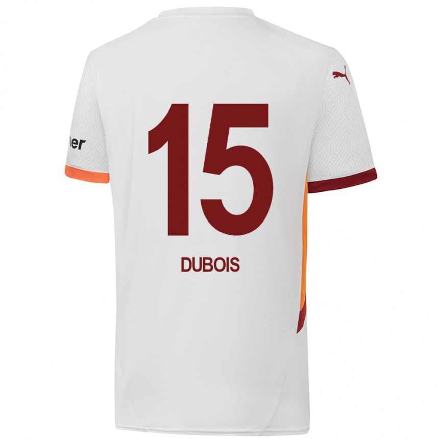 Kids Football Léo Dubois #15 White Yellow Red Away Jersey 2024/25 T-Shirt Nz