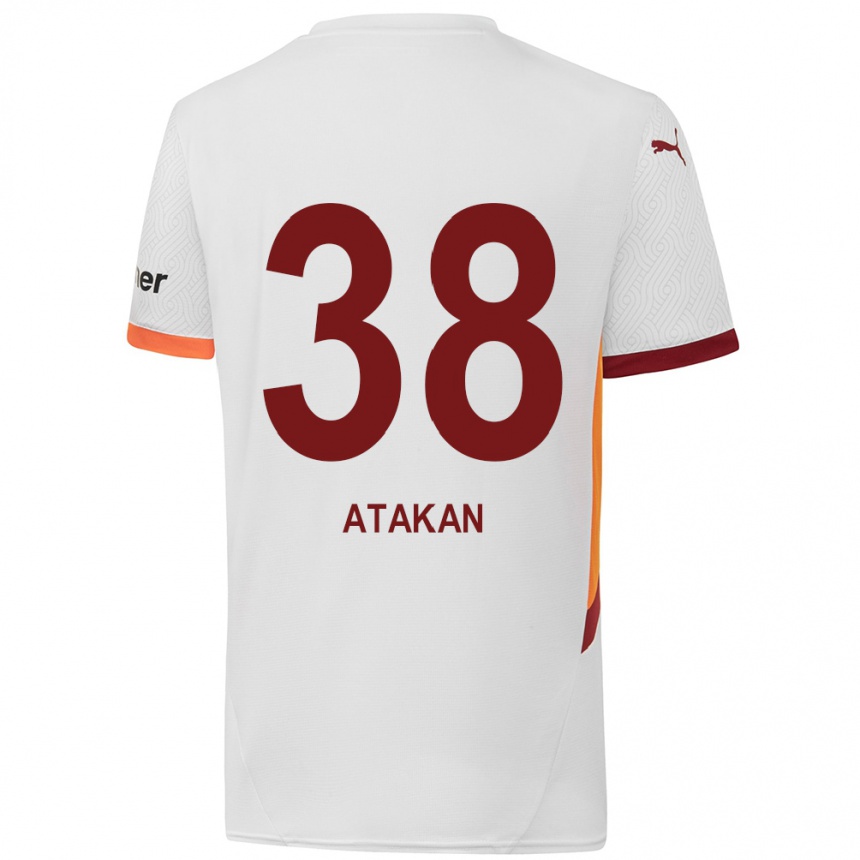 Kids Football Atakan Ordu #38 White Yellow Red Away Jersey 2024/25 T-Shirt Nz