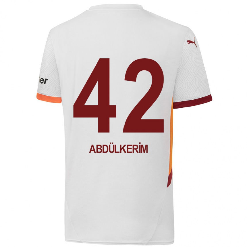 Kids Football Abdülkerim Bardakcı #42 White Yellow Red Away Jersey 2024/25 T-Shirt Nz