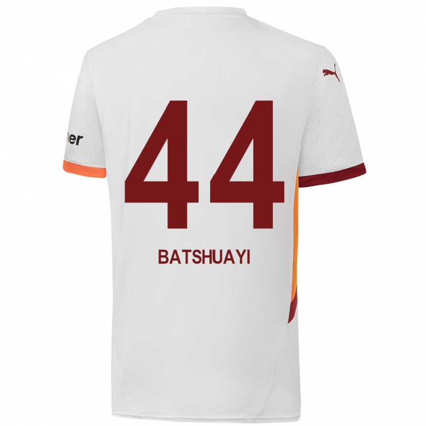 Kids Football Michy Batshuayi #44 White Yellow Red Away Jersey 2024/25 T-Shirt Nz