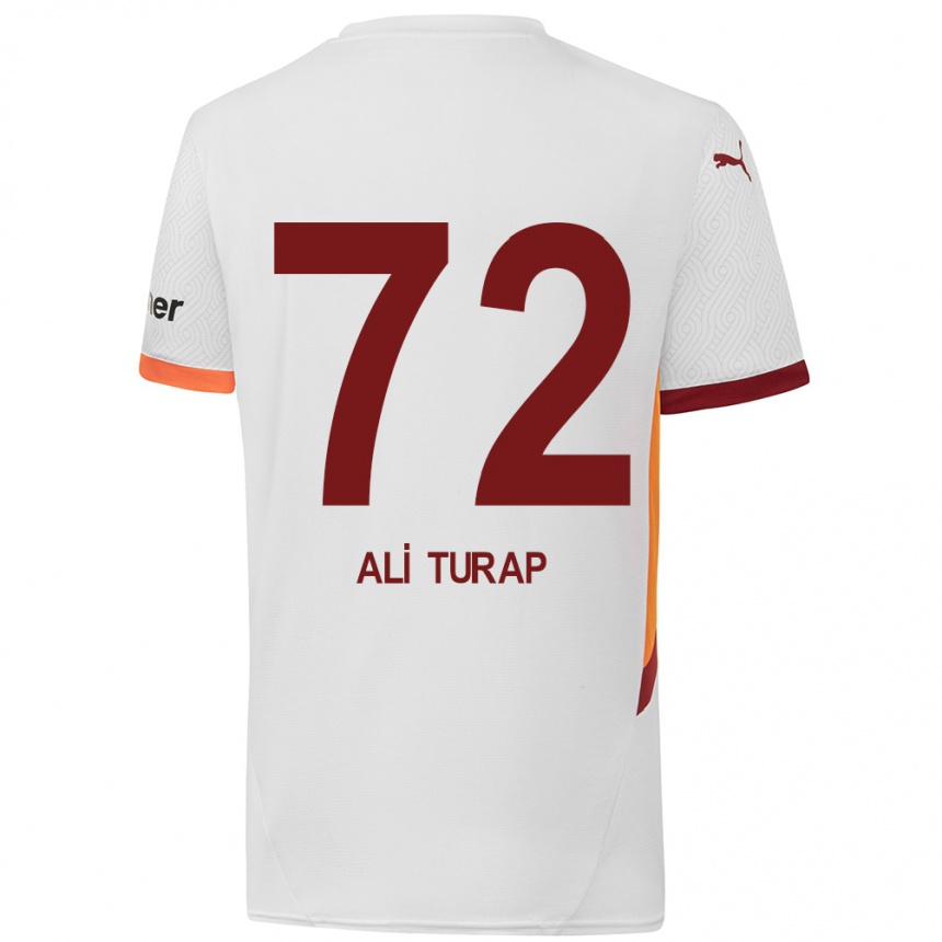 Kids Football Ali Turap Bülbül #72 White Yellow Red Away Jersey 2024/25 T-Shirt Nz