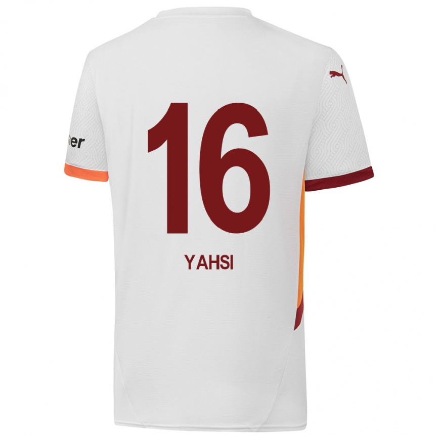 Kids Football Ismail Yahsi #16 White Yellow Red Away Jersey 2024/25 T-Shirt Nz