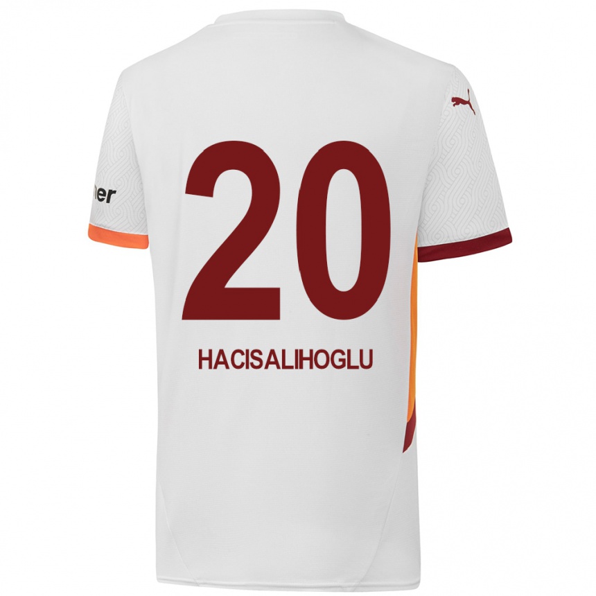 Kids Football Arda Hacisalihoglu #20 White Yellow Red Away Jersey 2024/25 T-Shirt Nz