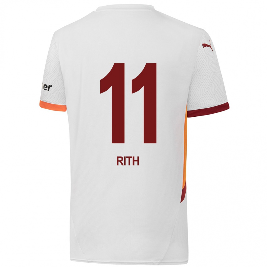 Kids Football Monique Rith #11 White Yellow Red Away Jersey 2024/25 T-Shirt Nz