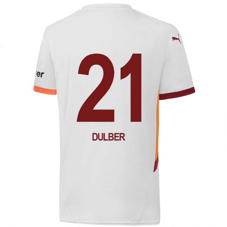 Kids Football Didem Dülber #21 White Yellow Red Away Jersey 2024/25 T-Shirt Nz