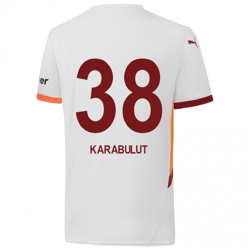 Kids Football Arzu Karabulut #38 White Yellow Red Away Jersey 2024/25 T-Shirt Nz