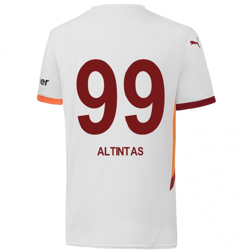 Kids Football Benan Altıntaş #99 White Yellow Red Away Jersey 2024/25 T-Shirt Nz