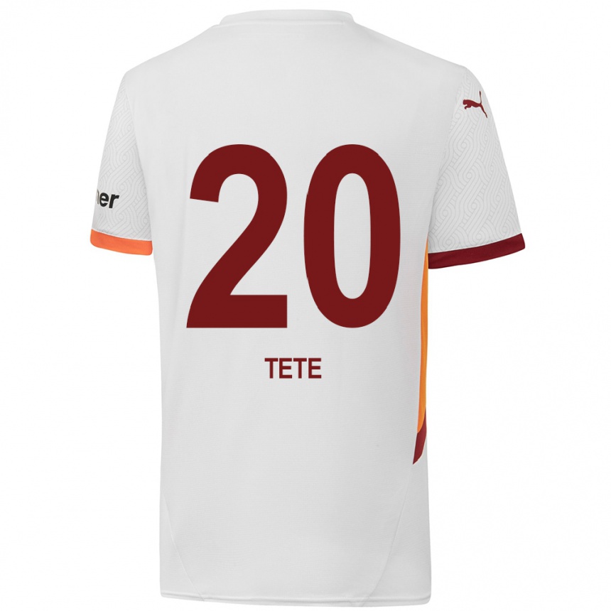 Kids Football Tete #20 White Yellow Red Away Jersey 2024/25 T-Shirt Nz