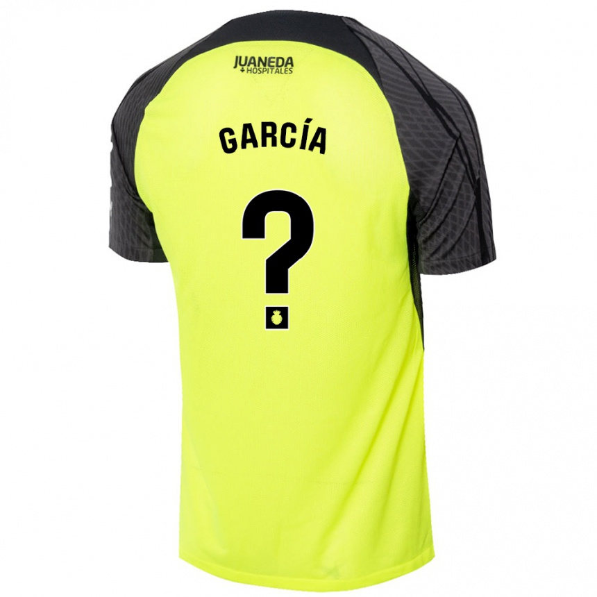 Kids Football Pere García #0 Fluorescent Green Black Away Jersey 2024/25 T-Shirt Nz