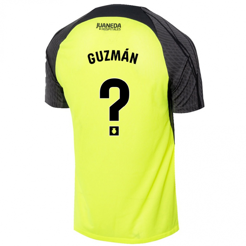 Kids Football Samuel Guzmán #0 Fluorescent Green Black Away Jersey 2024/25 T-Shirt Nz