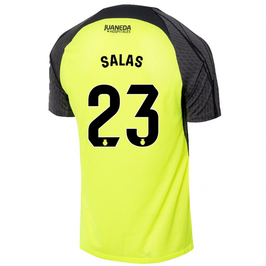 Kids Football Jan Salas #23 Fluorescent Green Black Away Jersey 2024/25 T-Shirt Nz