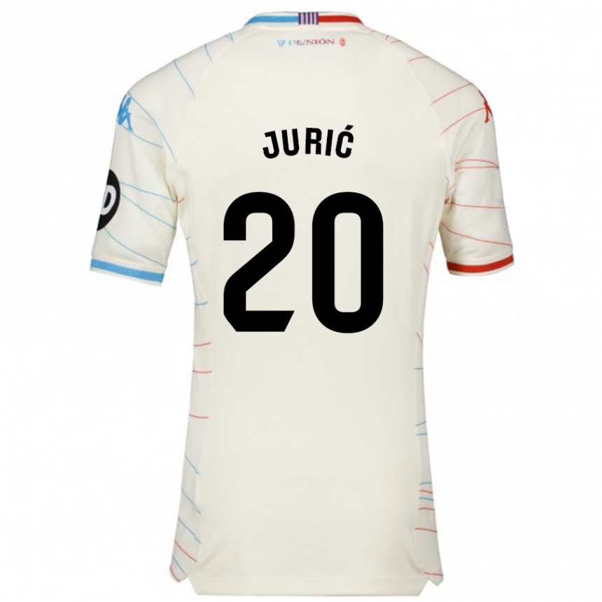 Kids Football Stanko Juric #20 White Red Blue Away Jersey 2024/25 T-Shirt Nz