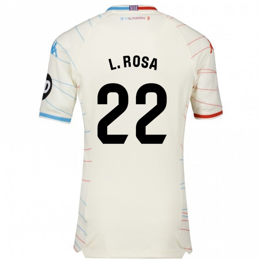 Kids Football Lucas Rosa #22 White Red Blue Away Jersey 2024/25 T-Shirt Nz