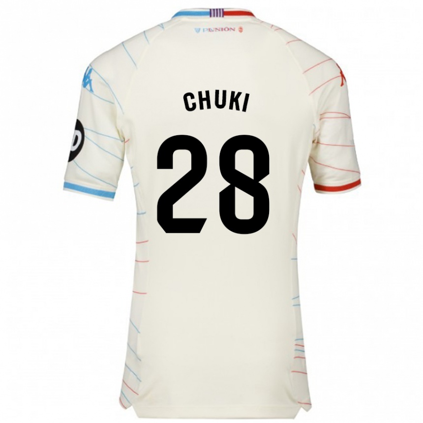 Kids Football Chuki #28 White Red Blue Away Jersey 2024/25 T-Shirt Nz