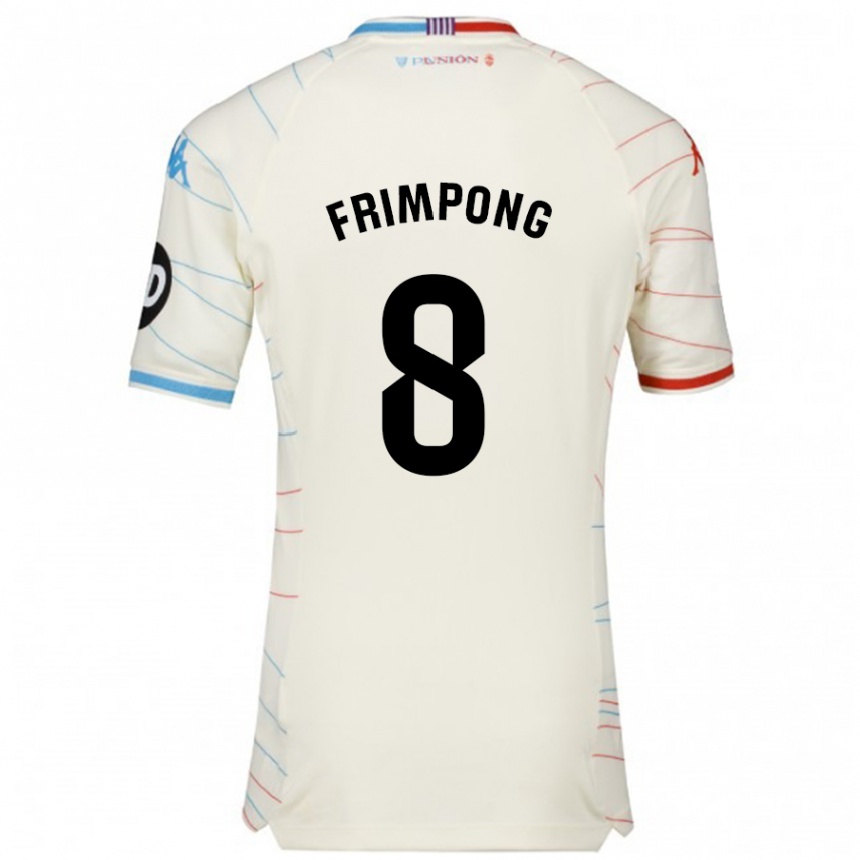 Kids Football Eugene Frimpong #8 White Red Blue Away Jersey 2024/25 T-Shirt Nz