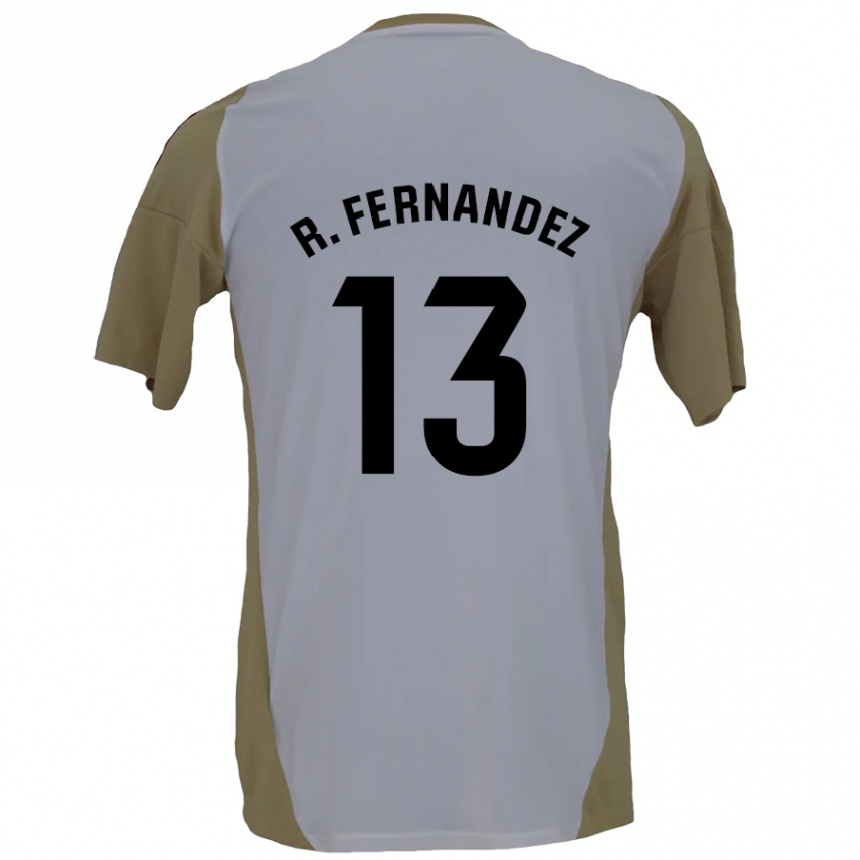 Kids Football Raúl Fernández #13 Brown White Away Jersey 2024/25 T-Shirt Nz