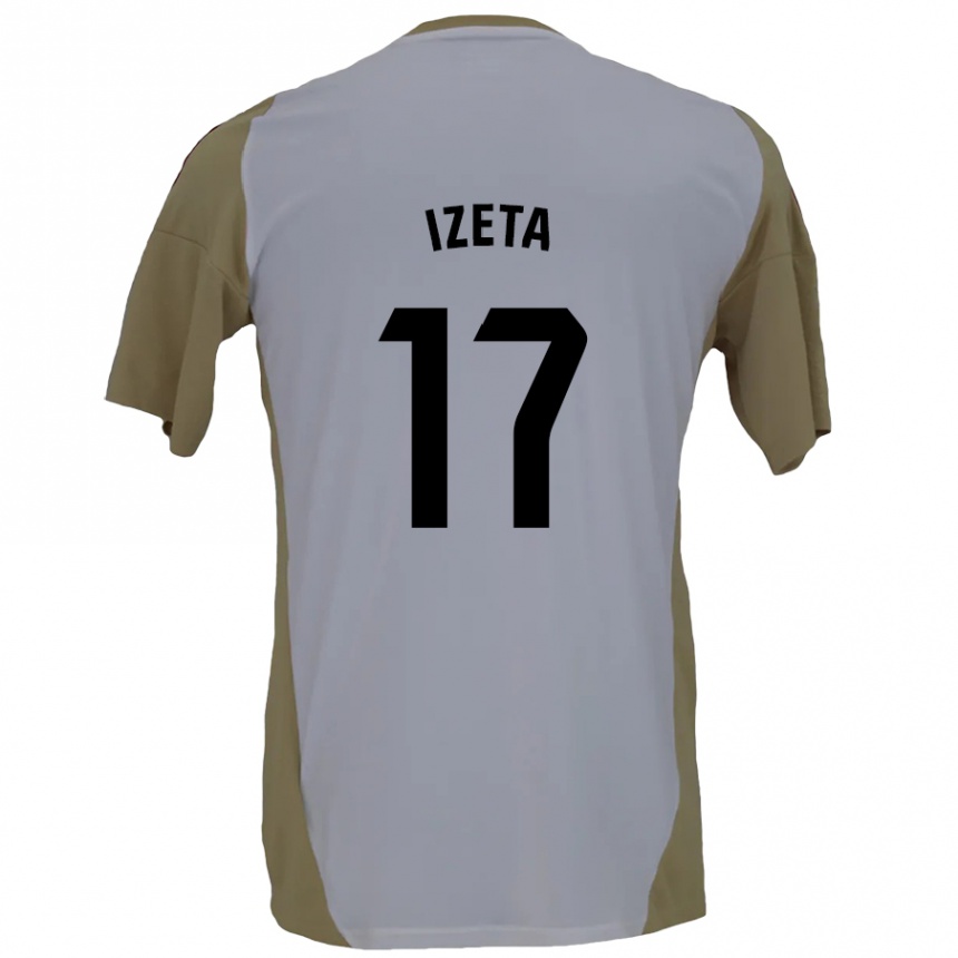 Kids Football Urko Izeta #17 Brown White Away Jersey 2024/25 T-Shirt Nz