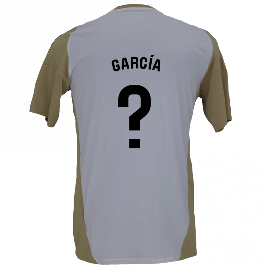 Kids Football Alberto García #0 Brown White Away Jersey 2024/25 T-Shirt Nz