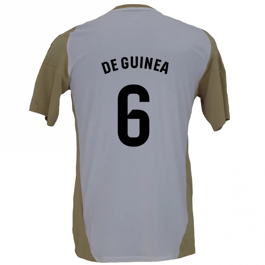 Kids Football Asier Ortiz De Guinea #6 Brown White Away Jersey 2024/25 T-Shirt Nz