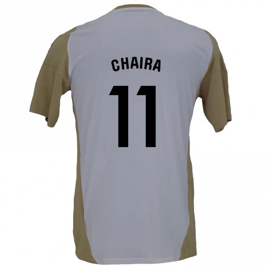 Kids Football Ilyas Chaira #11 Brown White Away Jersey 2024/25 T-Shirt Nz