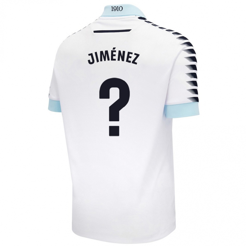 Kids Football Álvaro Jiménez #0 White Blue Away Jersey 2024/25 T-Shirt Nz