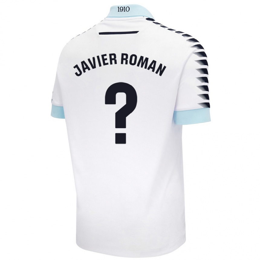 Kids Football José Javier Román #0 White Blue Away Jersey 2024/25 T-Shirt Nz