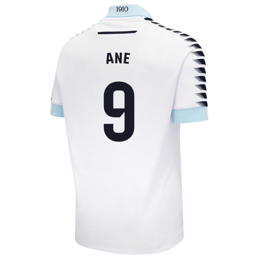 Kids Football Ane López De Heredia Alcelay #9 White Blue Away Jersey 2024/25 T-Shirt Nz