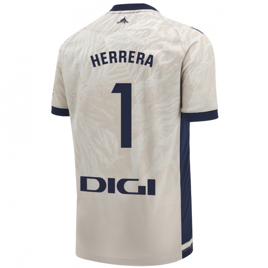 Kids Football Sergio Herrera #1 Light Gray Away Jersey 2024/25 T-Shirt Nz