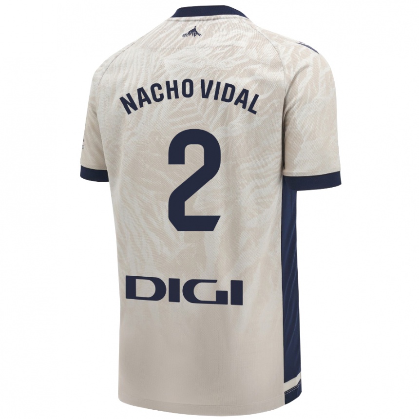 Kids Football Nacho Vidal #2 Light Gray Away Jersey 2024/25 T-Shirt Nz