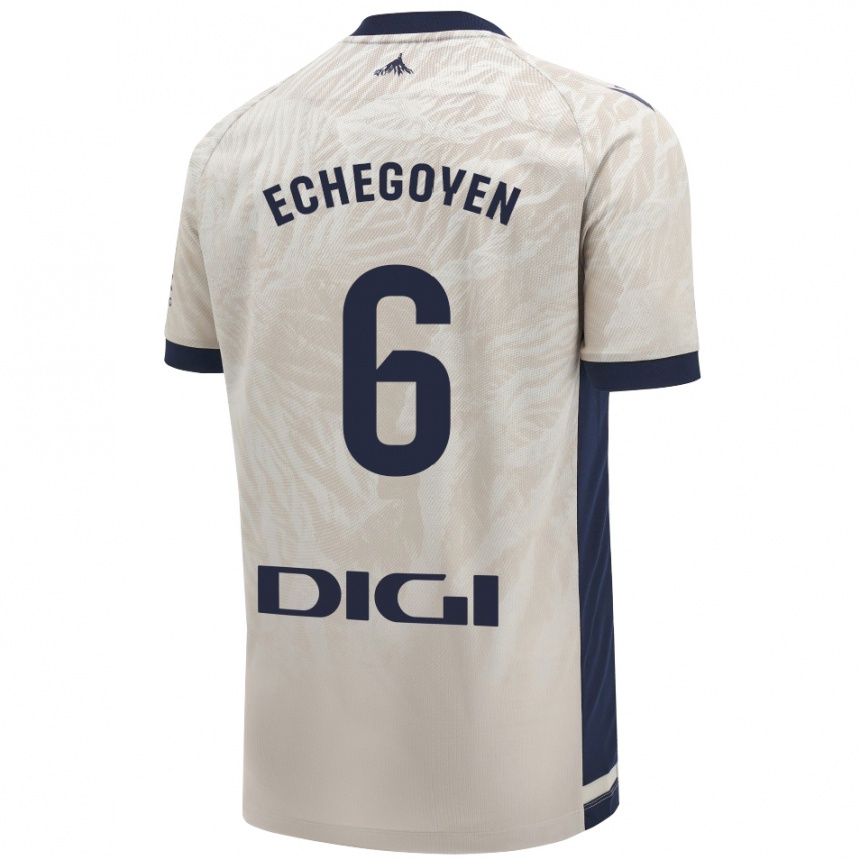 Kids Football Mauro Echegoyen #6 Light Gray Away Jersey 2024/25 T-Shirt Nz