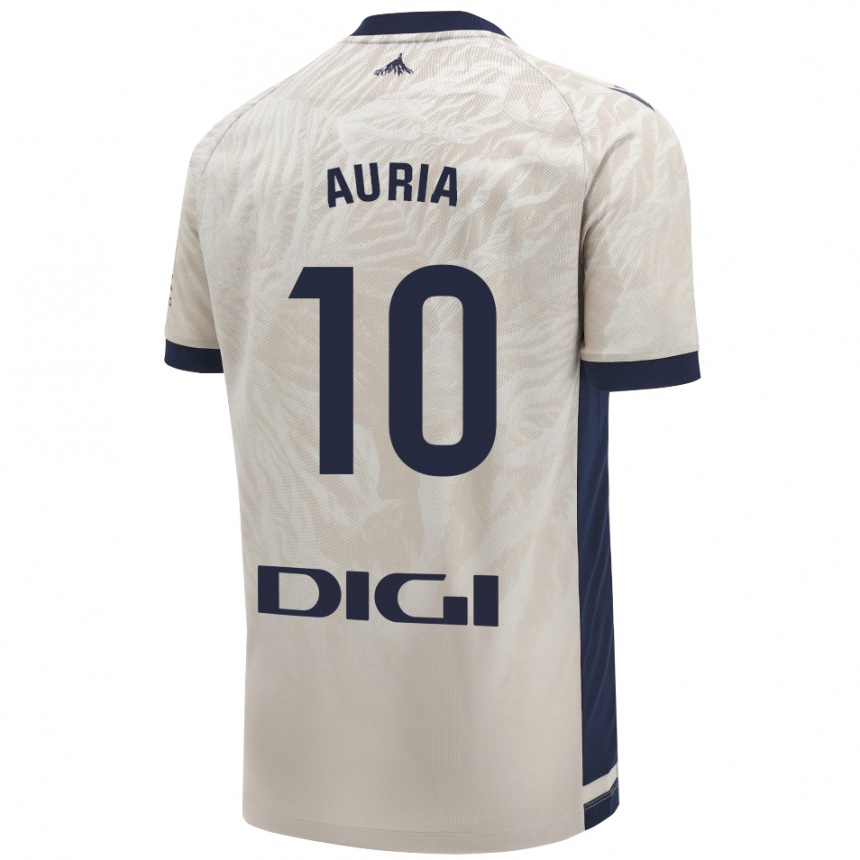 Kids Football Miguel Auria #10 Light Gray Away Jersey 2024/25 T-Shirt Nz