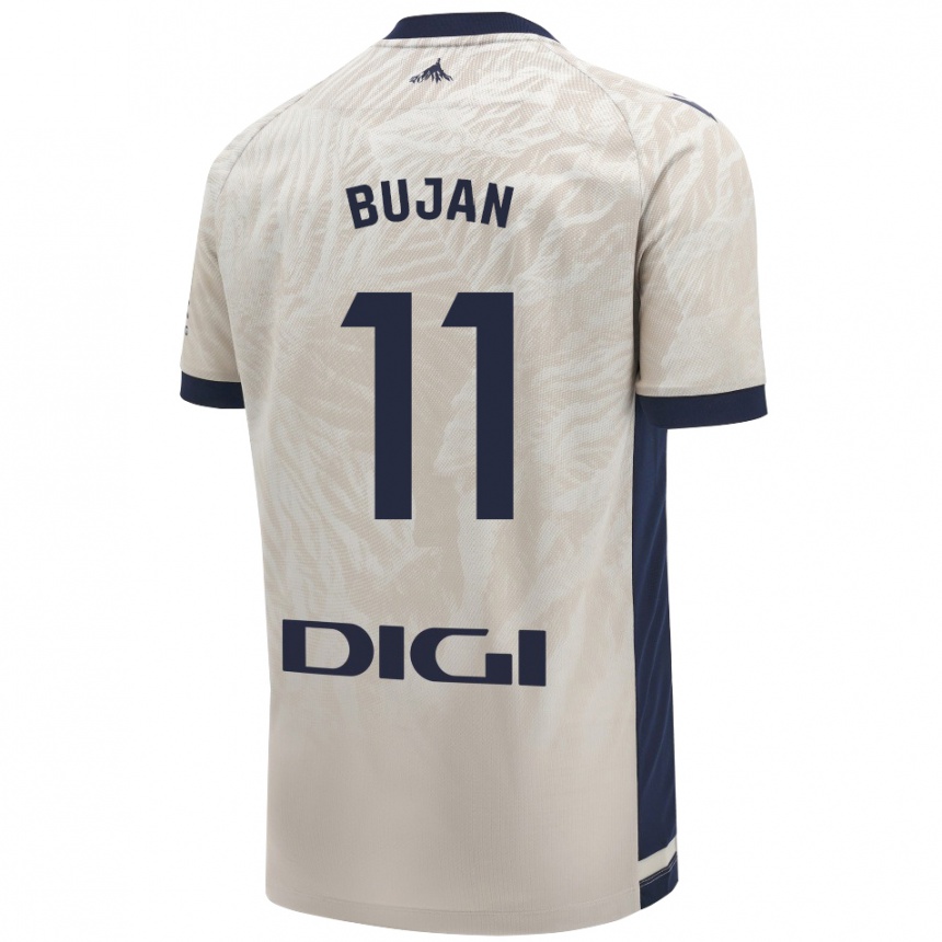 Kids Football Unai Buján #11 Light Gray Away Jersey 2024/25 T-Shirt Nz